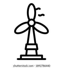 Wind turbine icon. Outline wind turbine vector icon for web design isolated on white background