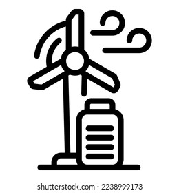 Wind turbine icon outline vector. Energy plant. Eco panel