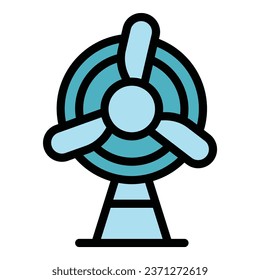 Wind turbine icon outline vector. Eco tech. Nature energy color flat