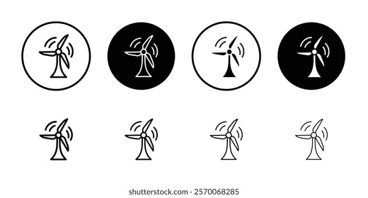 Wind turbine icon Outline vector for web ui