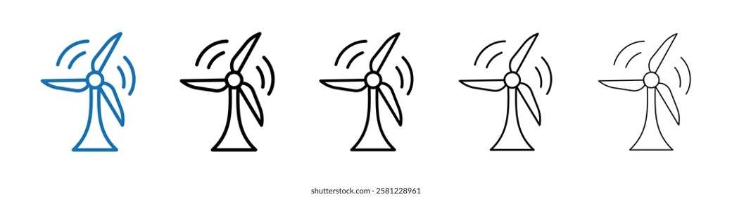 Wind turbine icon Outline vector logo for web ui