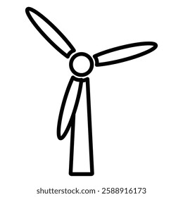 Wind turbine icon Outline vector symbol sign