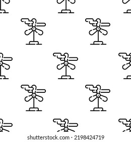 wind turbine icon pattern. Seamless wind turbine pattern on white background.