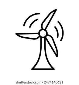 Wind Turbine Icon Perfect for Renewable Energy and Environmental Themes