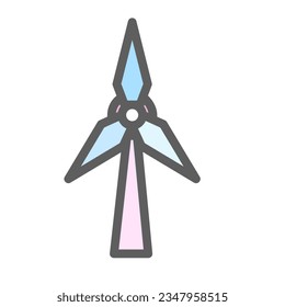 The wind turbine icon portrays a stylized representation of a wind turbine with rotating blades. It symbolizes renewable energy, sustainability, and harnessing the power of wind 