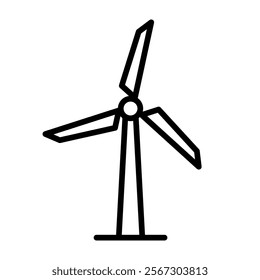 Wind turbine icon. Renewable and sustainable green energy illustration