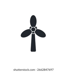 Ícone de turbina eólica representando energia eólica limpa e renovável. Um símbolo de energia sustentável e tecnologia ambiental.