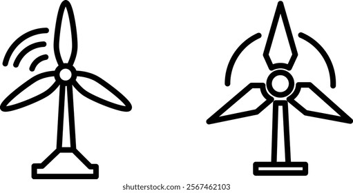 "Wind Turbine Icon Representing Renewable Energy, Sustainability, and Clean Power Generation in Simple Design"