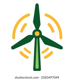 Wind turbine icon representing renewable energy and sustainability