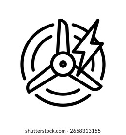 Wind Turbine Icon Representing Renewable Energy and Sustainability Concepts