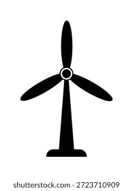 Icono de turbina eólica que representa la energía renovable, la generación de energía limpia, la sostenibilidad, la tecnología ecológica y el concepto de energía ambiental