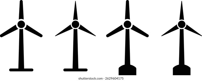 wind turbine icon set. renewable energy icons. environment button. Eolic energy sign. Electricity symbol. Windmill sign