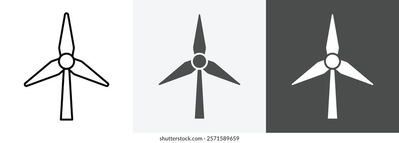 wind turbine icon set vector art