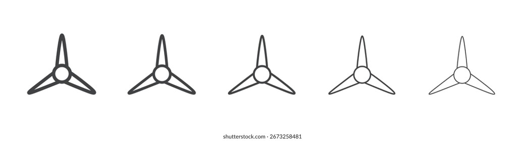 ícone da turbina eólica símbolo simples de coleção de ilustrações