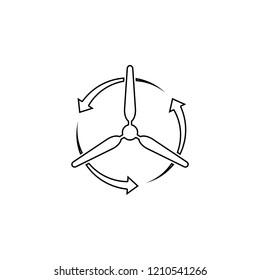 wind turbine icon. Simple outline vector of energy set for UI and UX, website or mobile application