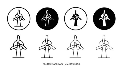 Wind turbine icon Simple outline vector logo