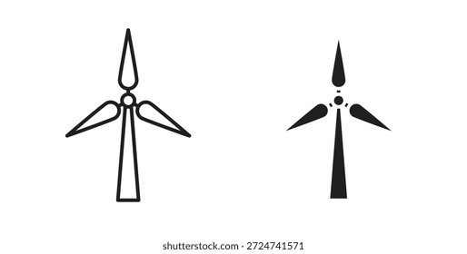 Windturbinensymbol einfache Vektorgrafiken in Schwarz, geeignet für Projekte
