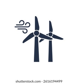 Wind turbine icon. Solid glyph series icon