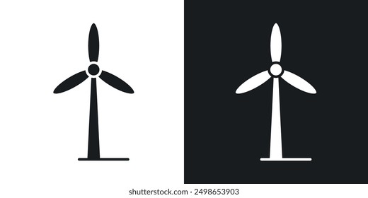 Icono de la turbina de viento en estilo sólido