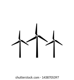 Wind turbine icon symbol. Simple design