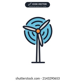 wind turbine icon symbol template for graphic and web design collection logo vector illustration