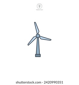 Wind Turbine Icon symbol vector illustration isolated on white background