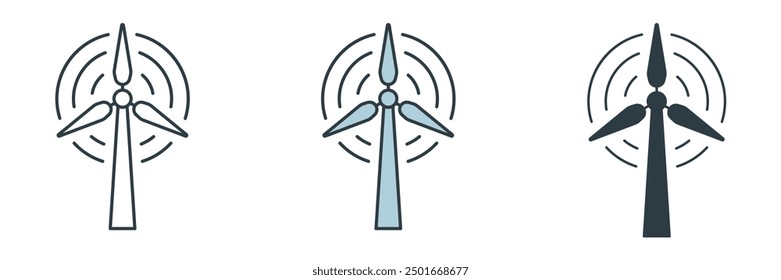 Ilustración vectorial del icono de la turbina de viento aislada en el fondo blanco