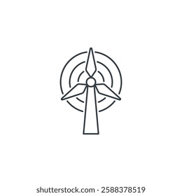 Wind Turbine icon symbol vector illustration isolated on white background