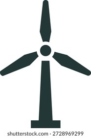 Icono de la turbina eólica que simboliza la energía renovable, la energía limpia y la generación de electricidad sostenible.