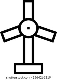 wind turbine icon. Thin linear style design isolated on white background