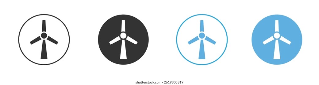 Wind turbine icon Vector Graphic set