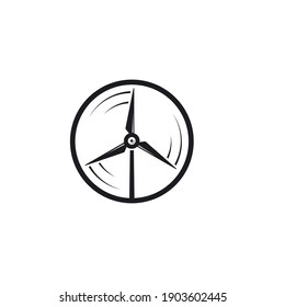web de plantilla de diseño de ilustraciones de vectores de iconos de turbina eólica