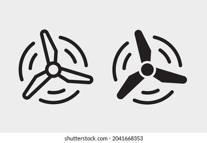 Wind turbine icon. Vector illustration isolated on white.