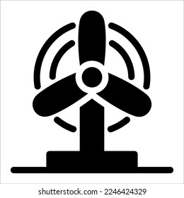 Wind Turbine Icon, Vector Illustration