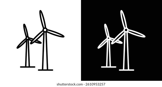 Wind turbine icon Vector isolated outline drawing.