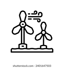 icono de la turbina eólica. icono de línea vectorial para tu sitio web, móvil, presentación y diseño de logotipo.