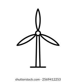 Wind turbine icon Vector logo outline