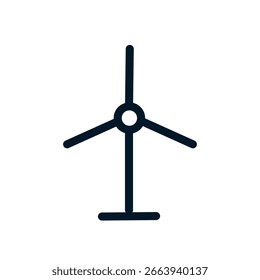 Ícone de turbina eólica, Sinal do logotipo do vetor, Ilustração, forma, design, UX UI ícone, eps editável