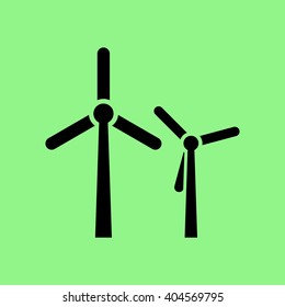 Wind turbine icon vector, solid illustration, flat pictogram
