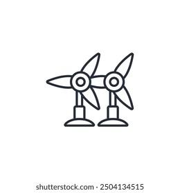 Wind turbine icon. vector.Editable stroke.linear style sign for use web design,logo.Symbol illustration.