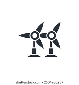 Symbol für Windturbine. vector.Editable stroke.linear style Zeichen zur Verwendung Web-Design, logo.Symbol-Illustration.