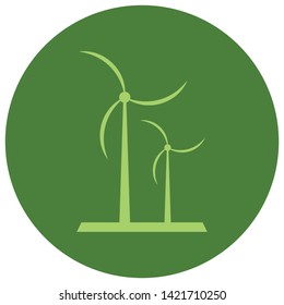 Wind turbine icon. Windmill icon. Alternative energy icon. Green ecology vector icon.