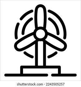 Wind Turbine Icon, Windmill Logo, Ecology Symbol.