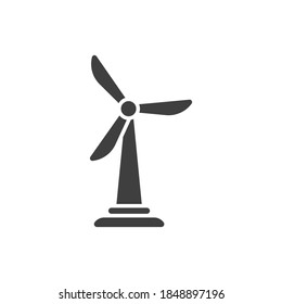Wind turbine icon. windmill power, simple sustainable energy. environment technology station. Glyph or solid style. Vector illustration. Design on white background. EPS 10