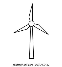 vector de signo de molino de viento de icono de turbina de viento