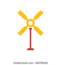 wind turbine icon yellow and red color