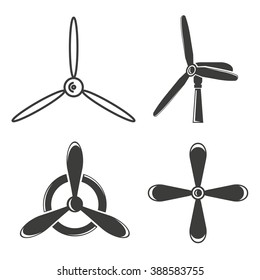 ícones de turbina eólica, ícones de turbina