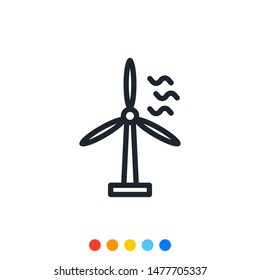 Wind turbine icon,Wind turbine for Electric,Vector.