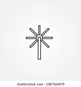 wind turbine icon.Windmill Line Vector Icon