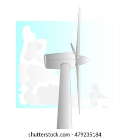 Wind turbine illustration. Vector isolated. 